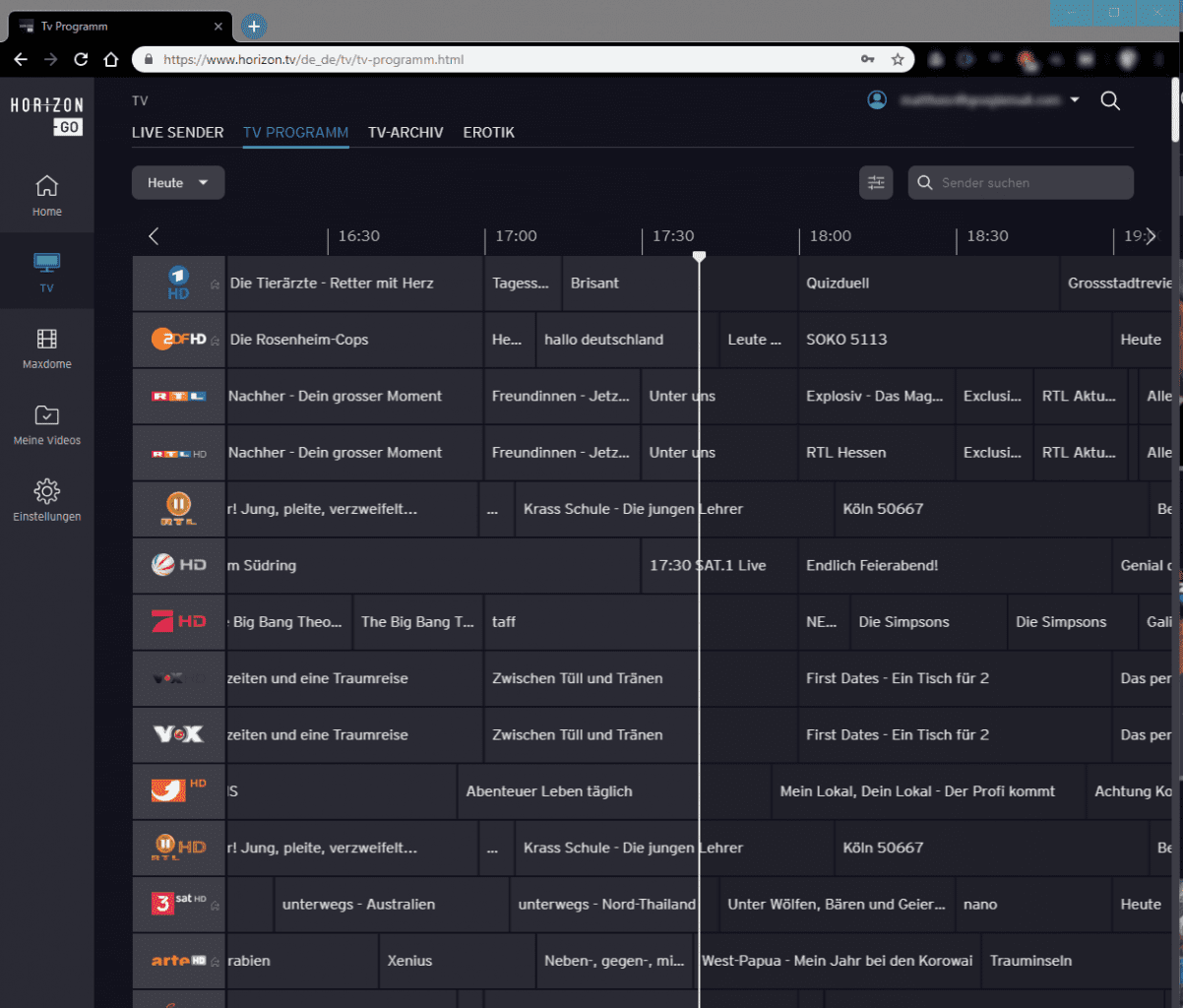 Unitymedia Fernsehen am PC mit EPG