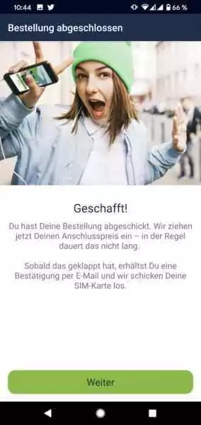 Freenet Flex Bestellbestätigung