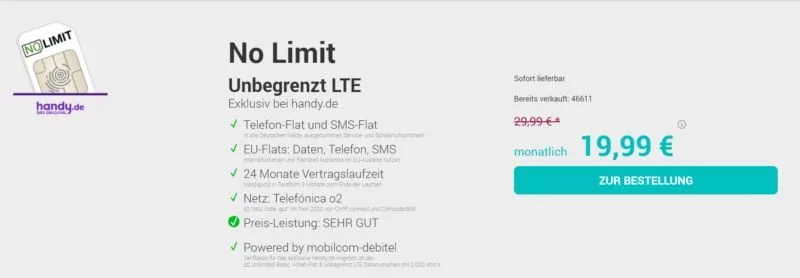 LTE Datentarife unbegrentes Datenvolumen