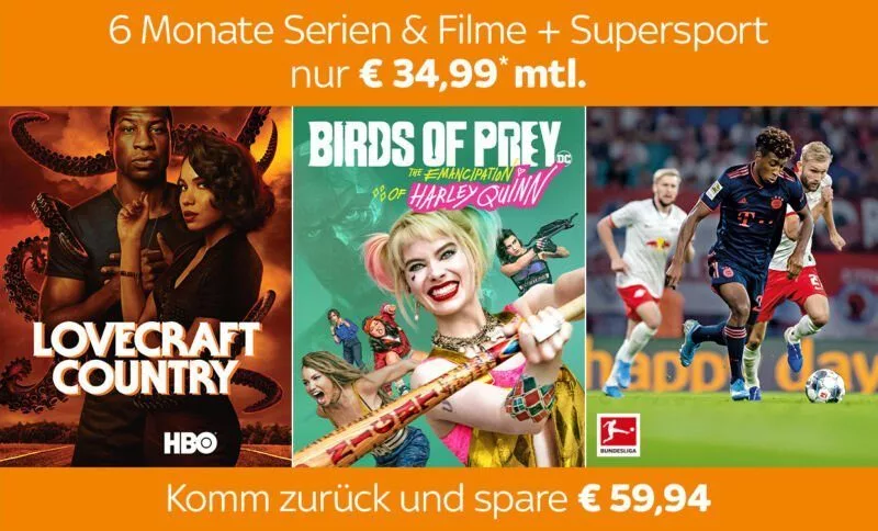 6 Monate Sky Filme und Supersport