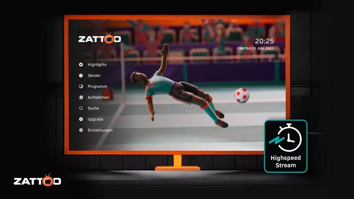 Latenz bei Zattoo unter 10 Sekunden