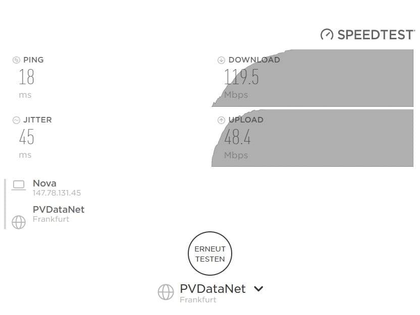 Speedtest mit VPN