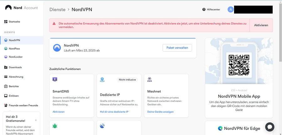 NordVPN User Interface