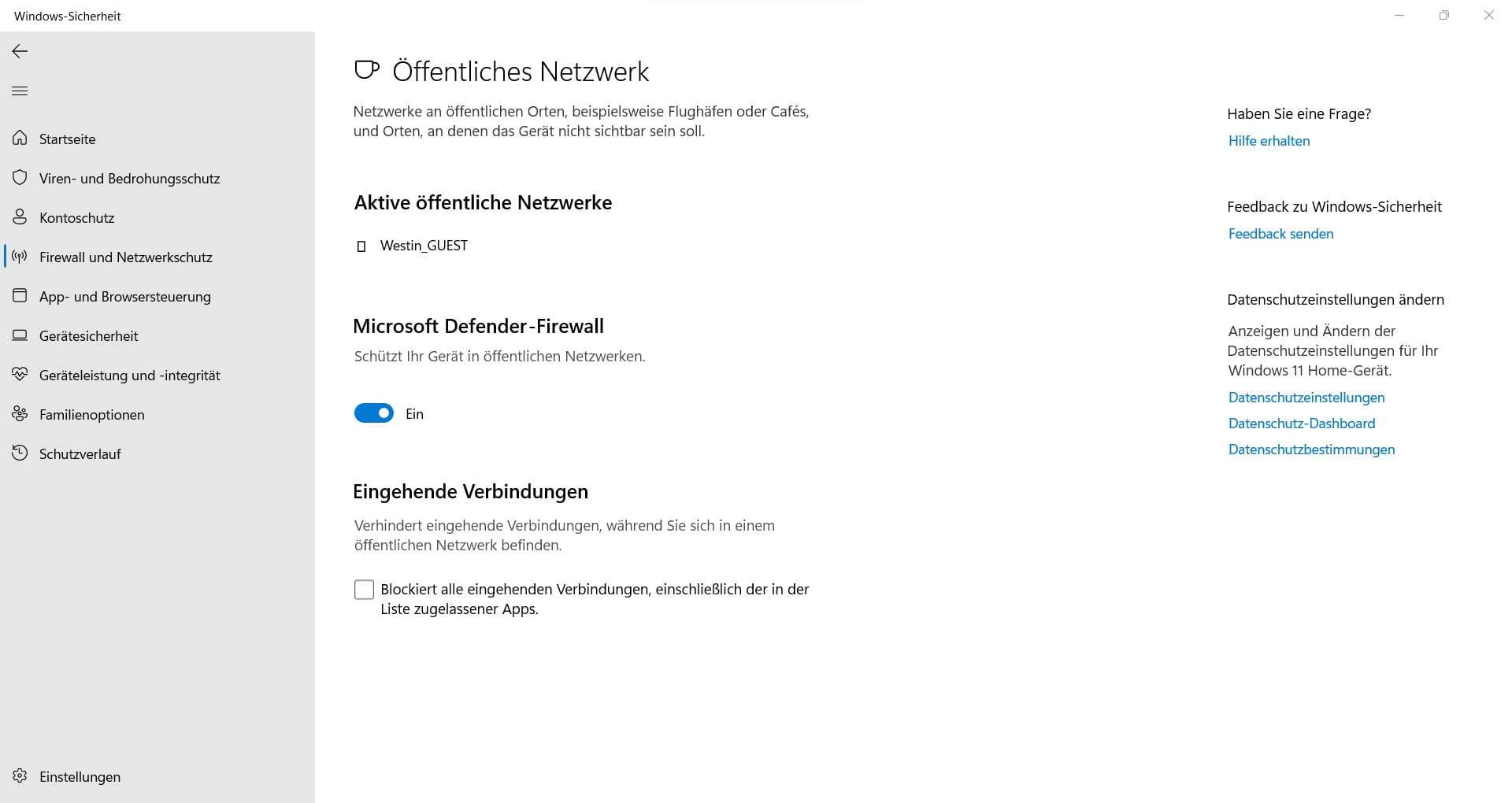 Firewall-Einstellungen für Windows