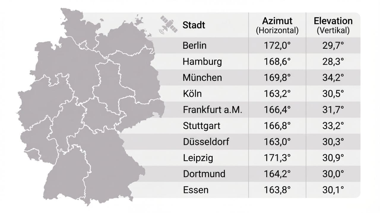 Satellitenschüssel Ausrichtung in Deutschland
