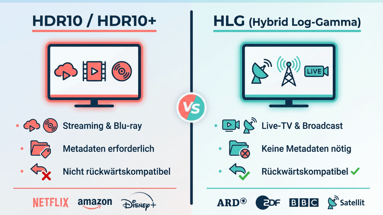Infografik: HDR10 vs. HLG