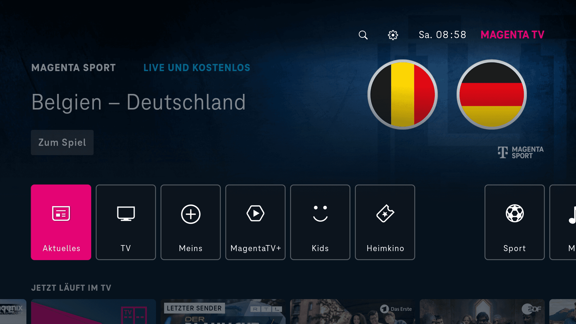 MagentaTV Benutzeroberfläche auf dem Fire TV Stick