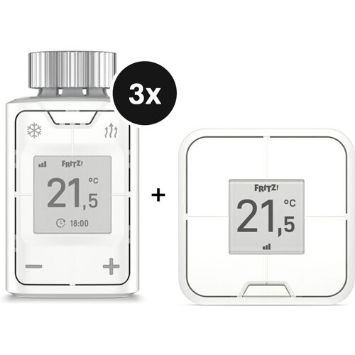 AVM FRITZ! FRITZ! Set Heizen - mit 3 FRITZ!Smart Thermo 302 + Control 440 - 4-fach Wandtaster