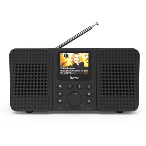 HAMA Digitalradio (DAB+) "Digitalradio (DAB+, Internetradio, Bluetooth RX, App)", schwarz, B:23,5cm H:12,5cm T:8cm, Radios