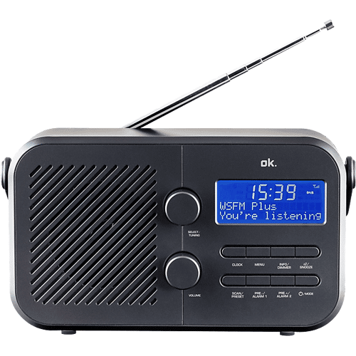 OK. ORD 220 Digitalradio, Digital, DAB, DAB+, FM, Schwarz