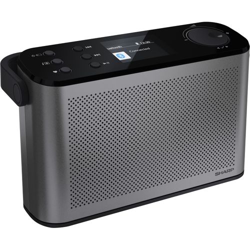 SHARP Digitalradio (DAB+) "OSAKA Stereo Tragbares Digitalradio", grau, B:20,6cm H:13,1cm T:8,6cm, Radios
